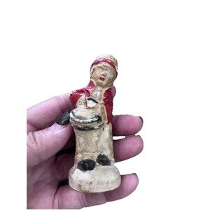 Miniature Chalkware Carnival Souvenir Drummer Boy Hand Painted